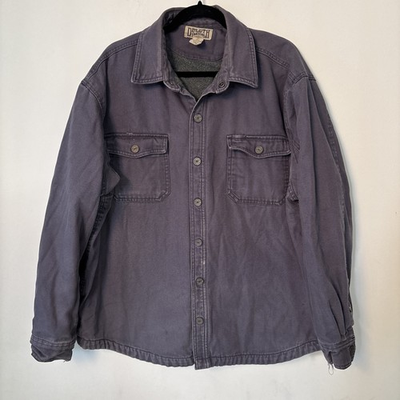 #ad Duluth Trading Jacket Mens XL Green Canvas Work Barn Chore Coat Fire Hose READ $28.00