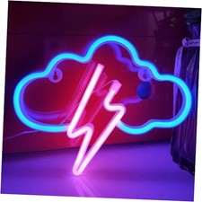 Cloud Lightning Neon Light,USB or 3-AA Battery Powered Neon Blue Pink
