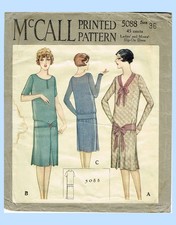 1920s Vintage McCall Sewing Pattern 5088 Rare Uncut Flapper Dress Size 36 Bust