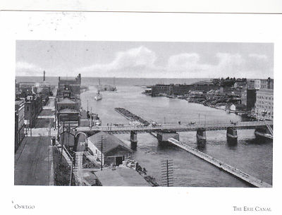*Postcard-''Oswego Harbor'' .../Lake Ontario Background/ @ Erie Canal- {S2}