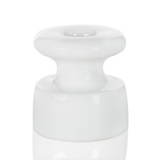 Isolator aus Porzellan, weiß glasiert, 21mm - Ideal für verseiltes Textilkabel
