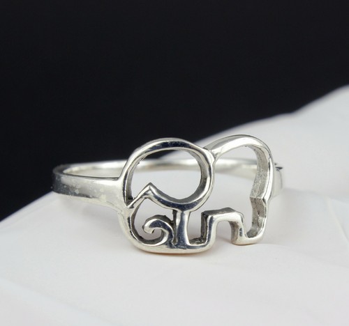 Fashion Jewelry Women 925 Sterling Silver Animal Lucky Elephant Ring Size 7-9 - Bild 2 von 3