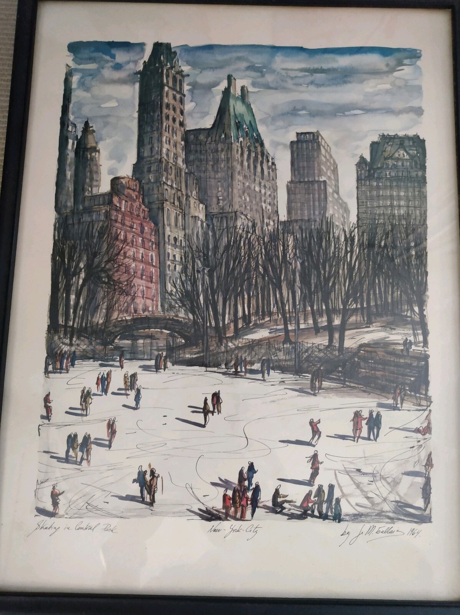 絵画 NEW YORK GALLERY J.M Gallais 1964 Mid Century New York City Print | eBay