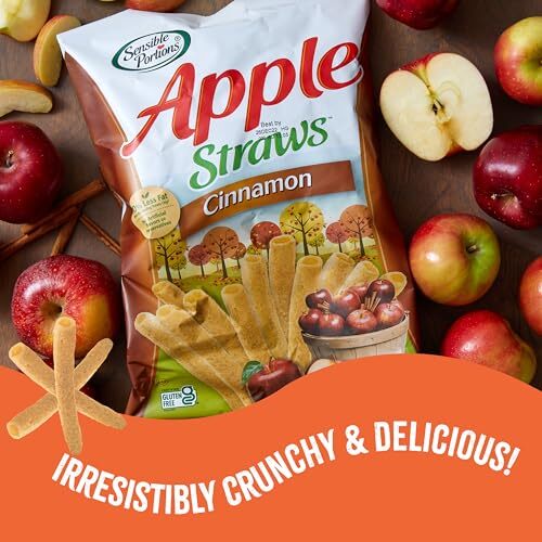 Sensible Portions Apple Straws Cinnamon Flavor Gluten Free 24 Pack 1 Ounce - Picture 5 of 9