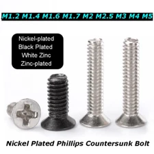 M1.2 M1.4 ... M5 Nickel Plated Phillips Countersunk Bolt Machine Screw Flat Head