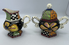 Handpainted Prospero Designworks Whimsical Creamer & Sugar Bowl Set 6"