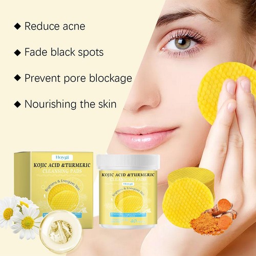 40PCS Tamponi Pulizia Curcuma, Acido Kogico e Curcuma Clean Pad} - Foto 16 di 17