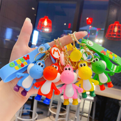 Super Mario Yoshi 3D Cartoon Schlüsselanhänger Cute PVC Pendants Keyrings Boys