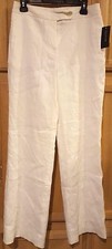 Jones New York 2DG White Stretch Linen Blend Wide-Leg Lined Dress Pants, 6R  99