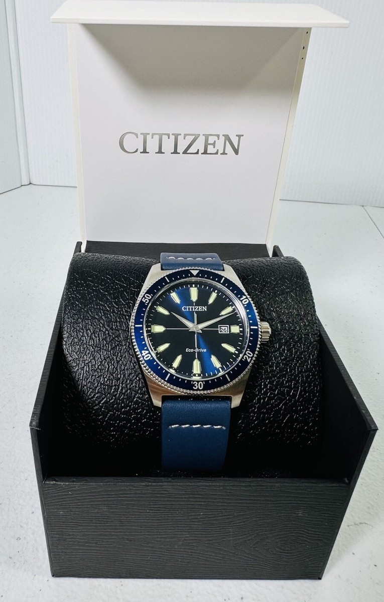 Citizen Eco-Drive J810-R010913 Date Blue Silver Tone Quartz Mens  Watch