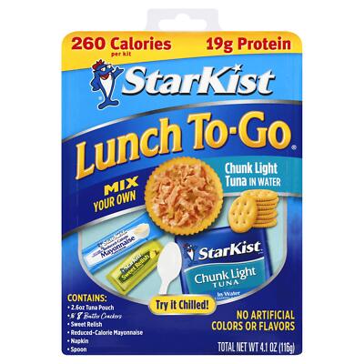 Lunch To-Go Chunk Light Mix Your Own Tuna Salad, 4.1 Ounce Kit, 12 Pack