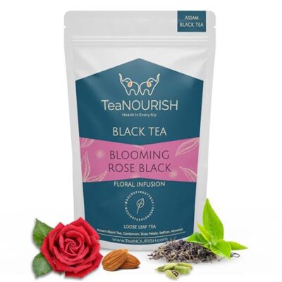 Blooming Rose Black Tea | Assam Loose Leaf Tea | Robust & Flavorful | Blended...