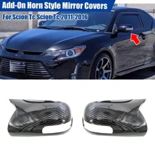 For 2011-2016 Scion TC 2x Rearview Side Mirror Cover Wing Cap Trim Add on Carbon