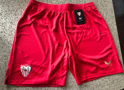 Sevilla FC 23/24 Away Red Soccer Football Shorts Castore NWT EU 2XL US XL ..