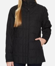 $498 Nau Womens Black Espalier Poplin Down Performance Shirt Jacket M *repaired*