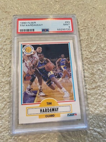 1990 91 Fleer 63 Tim Hardaway Rookie Card RC PSA 9 HOF Warriors Heat 