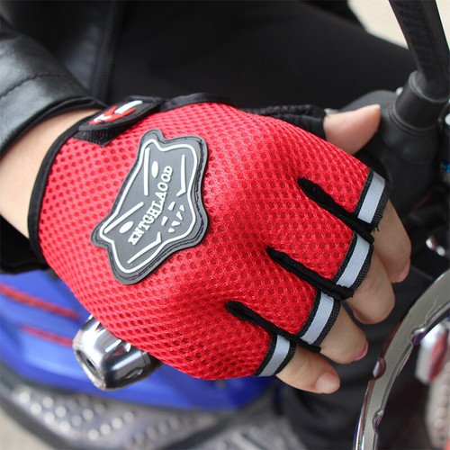 Children Kids Cycling Half Finger Gloves Boys Girls Fingerless Outdoor Sports - Picture 8 of 16