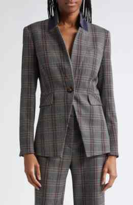 NWT $698 VERONICA BEARD orchid plaid dickey jacket 4