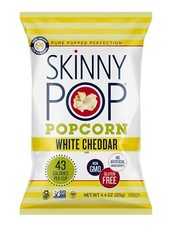 White Cheddar Popcorn, 4.4Oz Grocery Sized Bag, Skinny Pop, Healthy Po