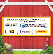 Package Delivery Sign Instructions for Amazon, Fedex, DHL, Ups, Usps Banner Sign