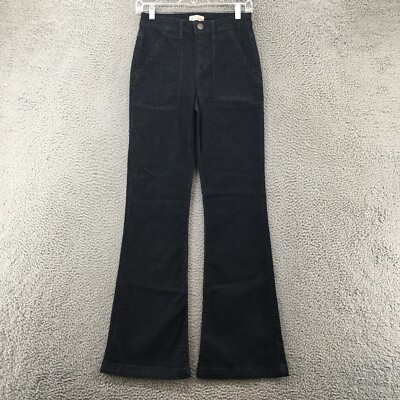 Knox Rose Flare Jeans Womens 2 (Actual 27x31) Black Denim High Rise Casual Zip