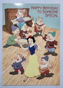 Vintage Snow And The Seven Dwarfs Greetings Card