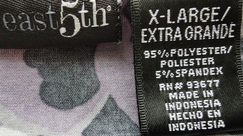East 5th Womens Shirt Top Blouse Size XL X Large Purple Black Gray White Floral - Picture 6 of 24