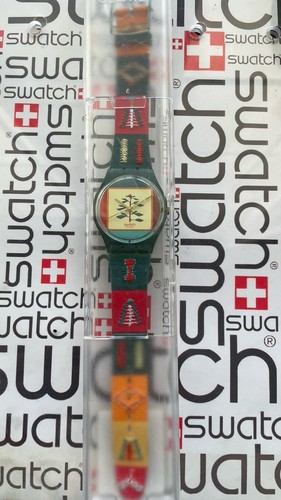 Swatch Poncho GM122 1994 Standard Herren 34mm Textil über Leder Box - Bild 6 von 6