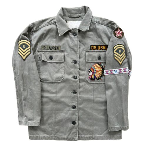 Ralph Lauren Denim & Supply Beaded Military Jacket Size M - Afbeelding 1 van 10