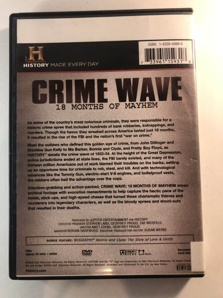 Crime Wave: 18 Months of Mayhem (DVD, 2009) History Channel