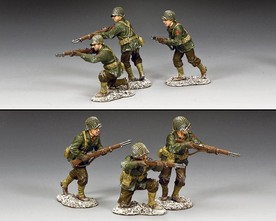 Figurines de fantassins américains en uniforme d'hiver pour collectionneur de militaria BBA088