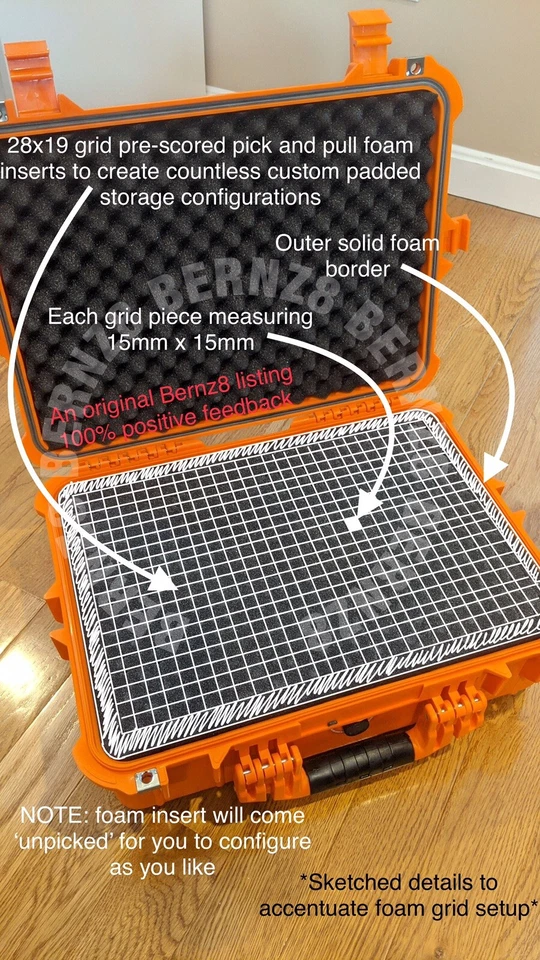 XL Orange IP65 Waterproof Storage Travel Case for Graded Card Slabs Extra Large - Image 3 of 4