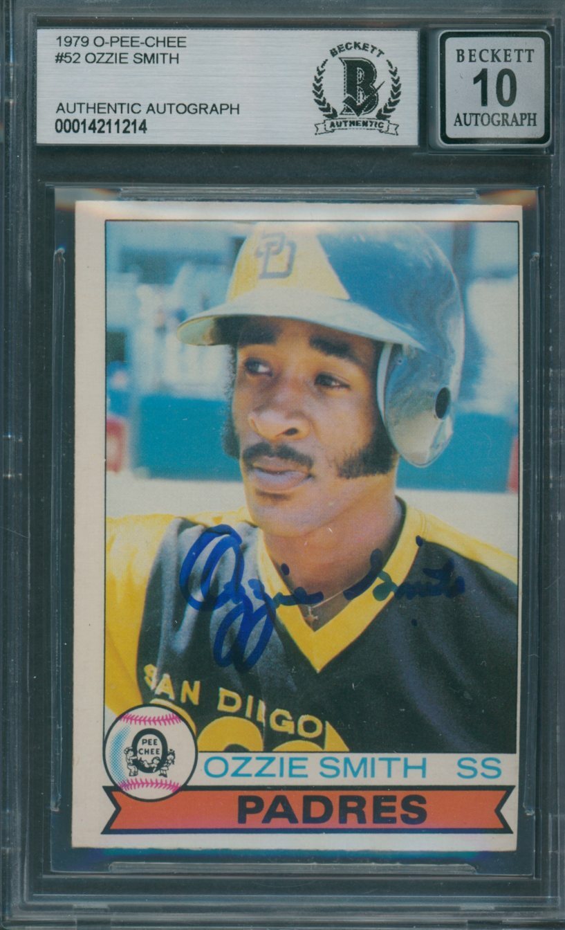 1979 O-Pee-Chee OPC #52 Ozzie Smith Beckett Authentic Signed Auto 10 *1214 