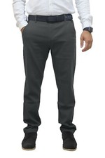 Mens Chino Pants Regular Fit Flat-Front Casual Stretch Relaxed Cotton Trouser