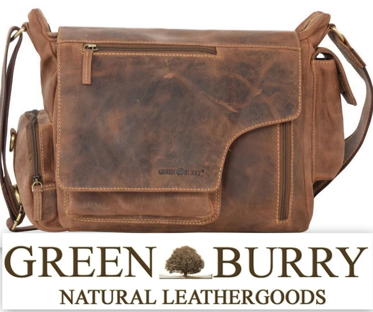 Greenburry Vintage Umhängetasche Messengerbag 39x28x16cm braun  