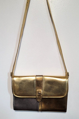 GOLD 2 Tone CLUTCH PURSE WITH OPTIONAL SHOULD STRAP - Warren Reed