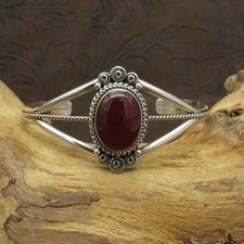 *Sterling Silver Carnelian Cuff Bracelet
