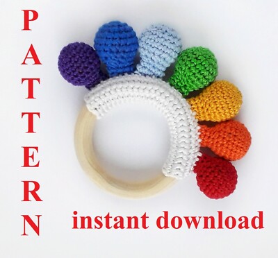 Pattern rainbow beads toy Baby shower gift rainbow PDF pattern 