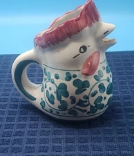 DIPINTO A MANOS ROOSTER PITCHER creamer Ceramic Italy 5.5”H
