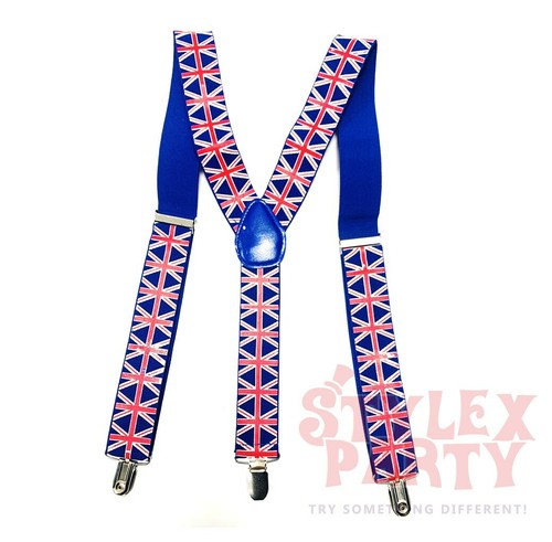 WIDE ADJUSTABLE BRACES SUSPENDERS ELASTIC PLAIN COLOURS CLASSIC GENTS LADIES UK - Afbeelding 12 van 28