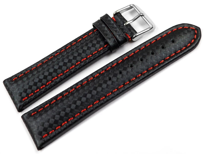 Bracelet De Montre En Cuir Lisse Rouge 13 Mm - Universel - Neuf Sans étiquette - Fabriqué En Allemagne