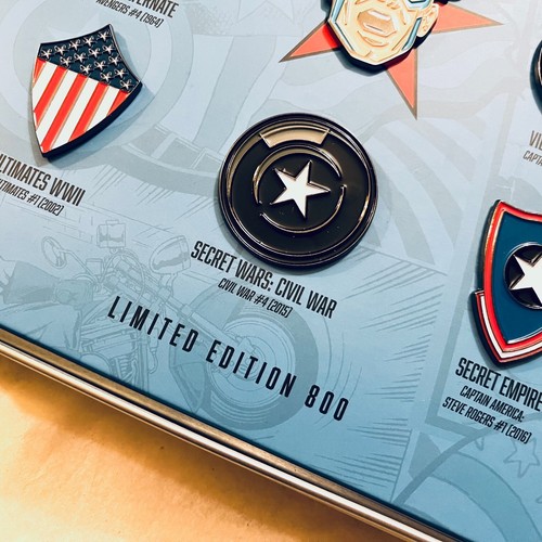 Marvel CAPTAIN AMERICA D23 Disney Pin Set Limited Edition of 800 Shield SOLD OUT - Picture 5 of 10