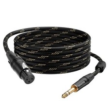 BEZOKABLE XLR to 1/4" TRS Cable Balanced Female XLR to Quarter Inch 6ft