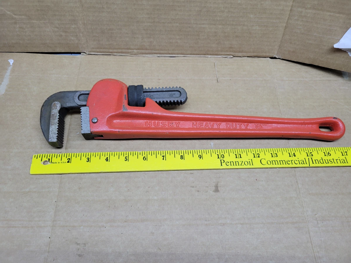 Husky 18 in. Heavy Duty Cast Iron Pipe Wrench with 2 in. Jaw Capacity