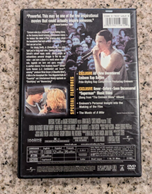 8 MILE DVD Widescreen Eminem Brittany Murphy Kim Basinger VG