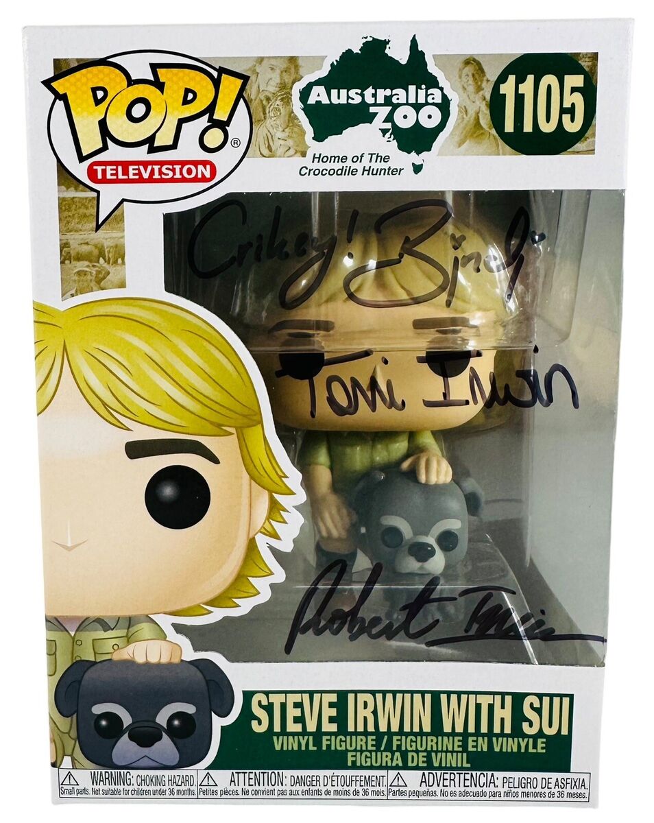 Bindi Terri Robert Irwin Signed Steve Irwin With Sui Funko Bindi Terri Robert Irwin Signed Steve Irwin With Sui Funko