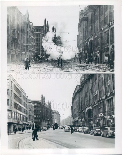 1950 Press Photo Monckebergstrasse During WWII & After Hamburg Germany - 第 1/2 張圖片