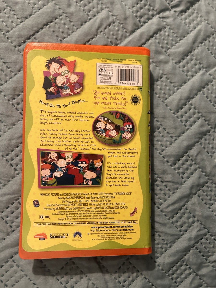 VHS The Rugrats Movie - Clamshell Case, Orange tape - Nickelodeon 