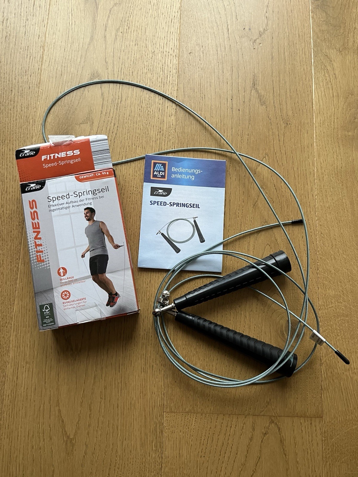 Crane Speed Springseil, kugelgelagert, leicht, 95g, geflochtenes Stahlkabel