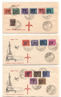 Trieste A - Tax stamp no. 1/15 on two envelopes cancellation FDC